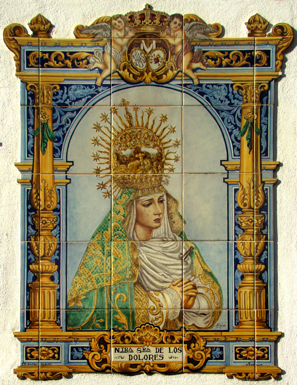01996. Retablo cerámico. Virgen de los Dolores. Benacazón. Sevilla.