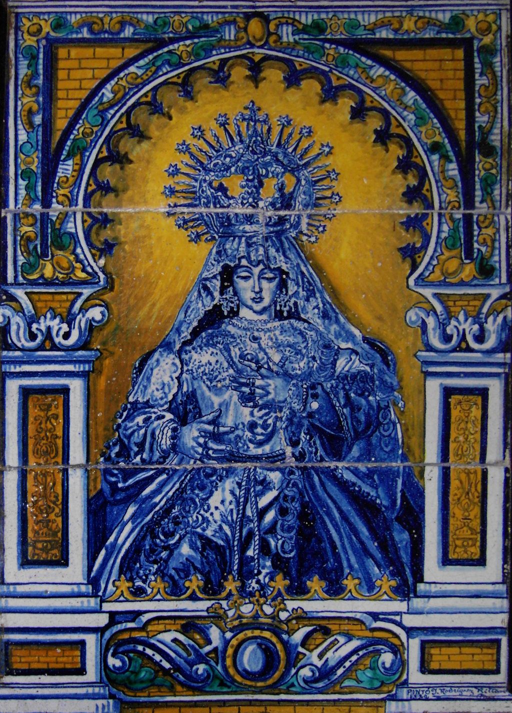 D00296. Azulejo de Nuestra Señora de la Soledad de 1922