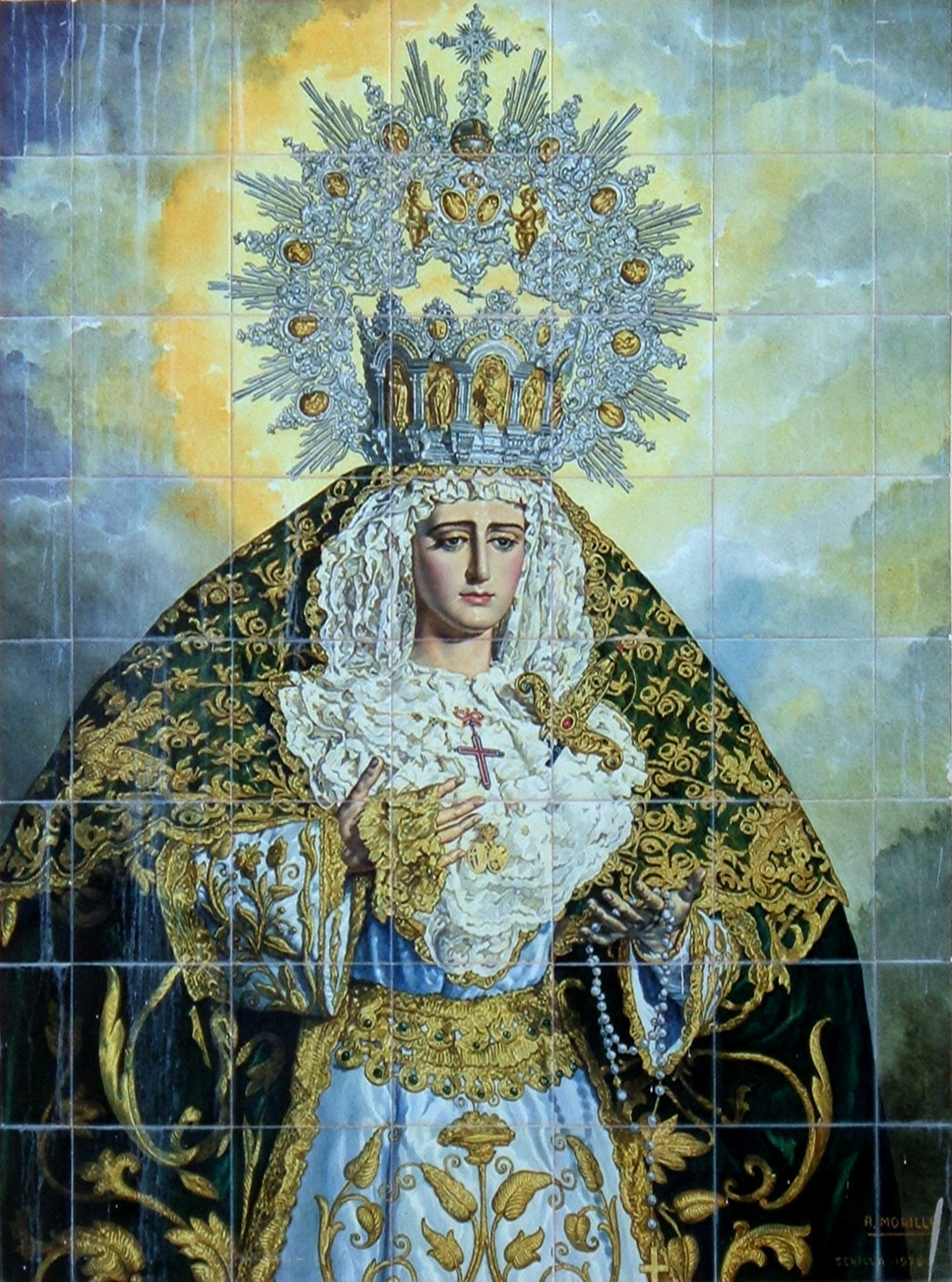 D00161. Retablos cerámicos dedicados a Nuestra Señora de la Antigua de la Hermandad de la Santa Vera Cruz de Olivares