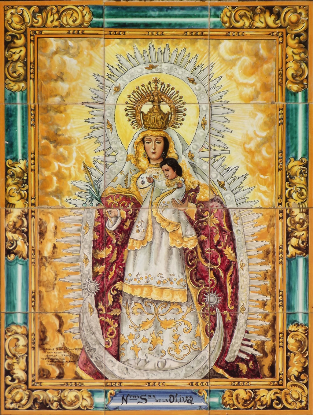 02534. Retablo cerámico. Virgen de la Oliva. Salteras. Sevilla.
