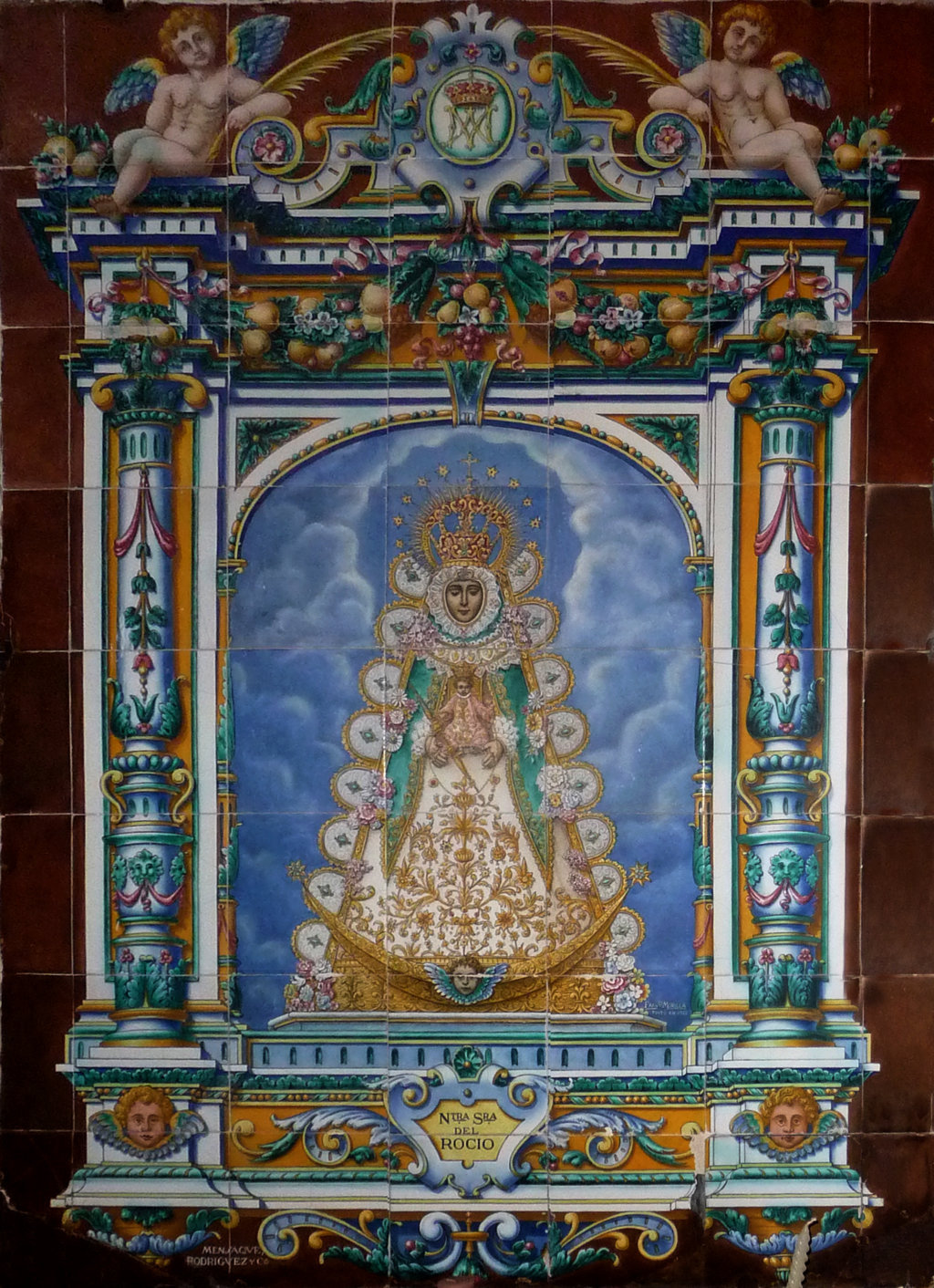 02535. Retablo cerámico. Virgen del Rocío. Salteras. Sevilla.