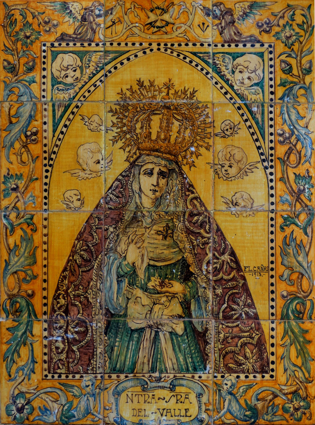 02571. Retablo cerámico. Virgen del Valle. San Juan del Puerto. Huelva.