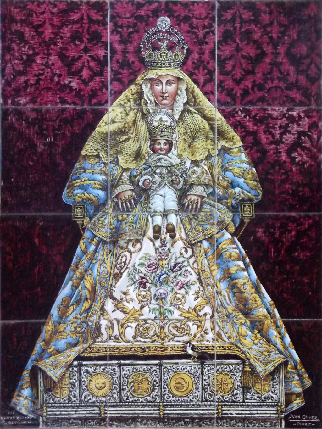 02620. Retablo cerámico. Virgen de los Reyes. San Juan de Aznalfarache. Sevilla.