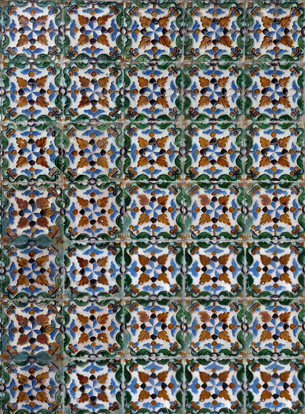 02683. Zócalo. Paño de azulejos de arista. Modelo 017. Casa de Pilatos. Sevilla.