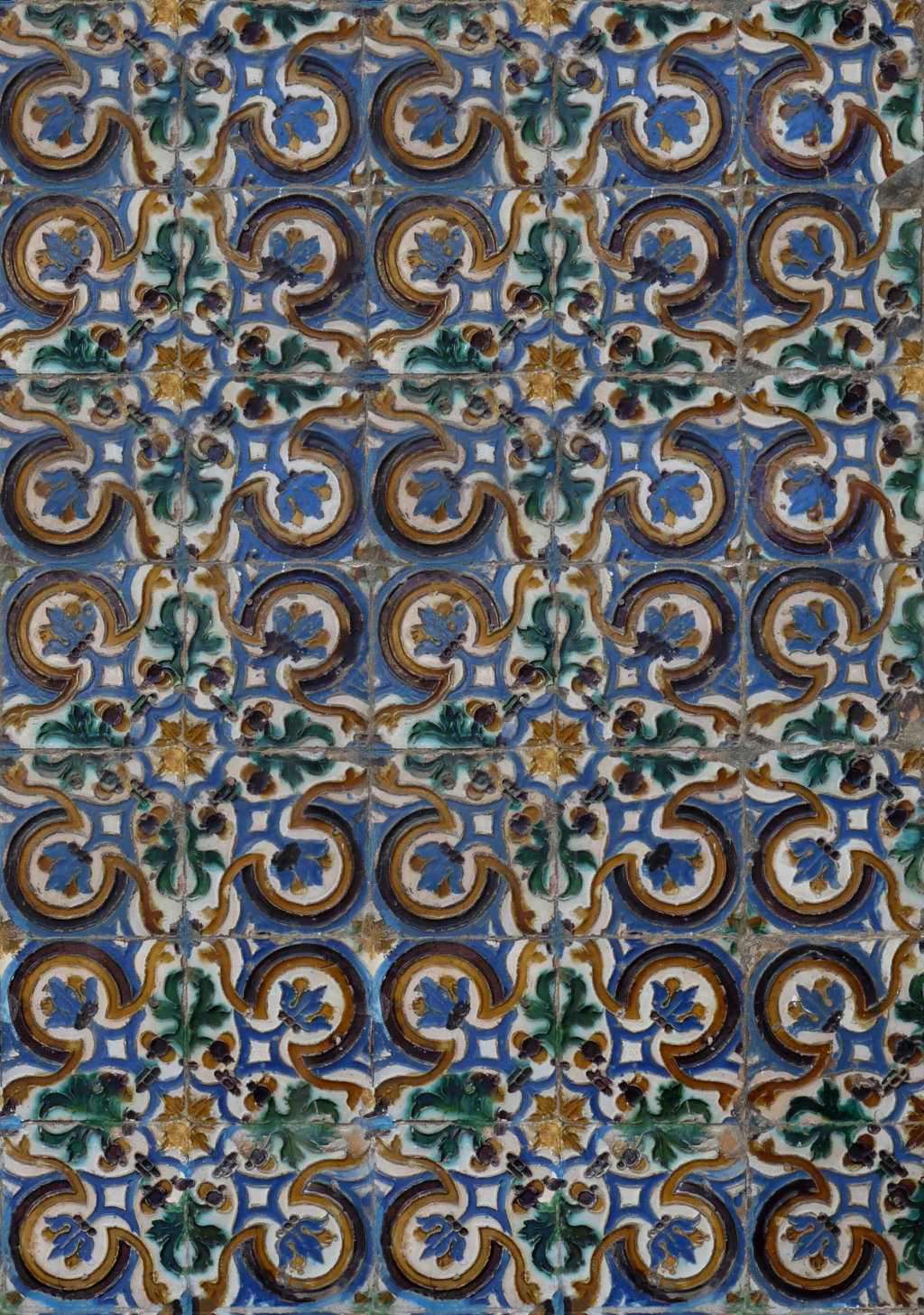 02687. Zócalo. Paño de azulejos de arista. Modelo 021. Casa de Pilatos. Sevilla.