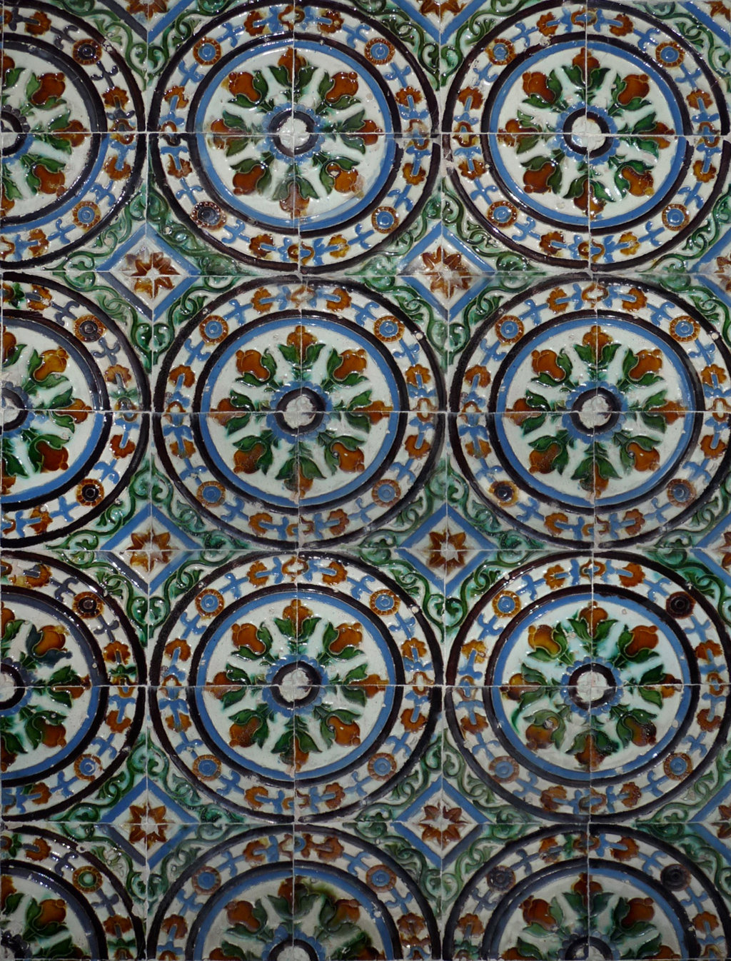 02695. Zócalo. Paño de azulejos de arista. Modelo 029. Casa de Pilatos. Sevilla.