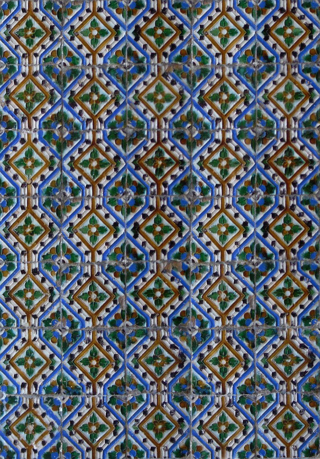 02704. Zócalo. Paño de azulejos de arista. Modelo 038. Casa de Pilatos. Sevilla.