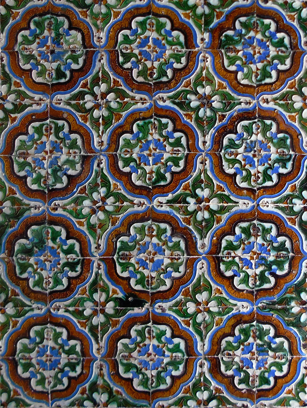 02708. Zócalo. Paño de azulejos de arista. Modelo 040. Casa de Pilatos. Sevilla.