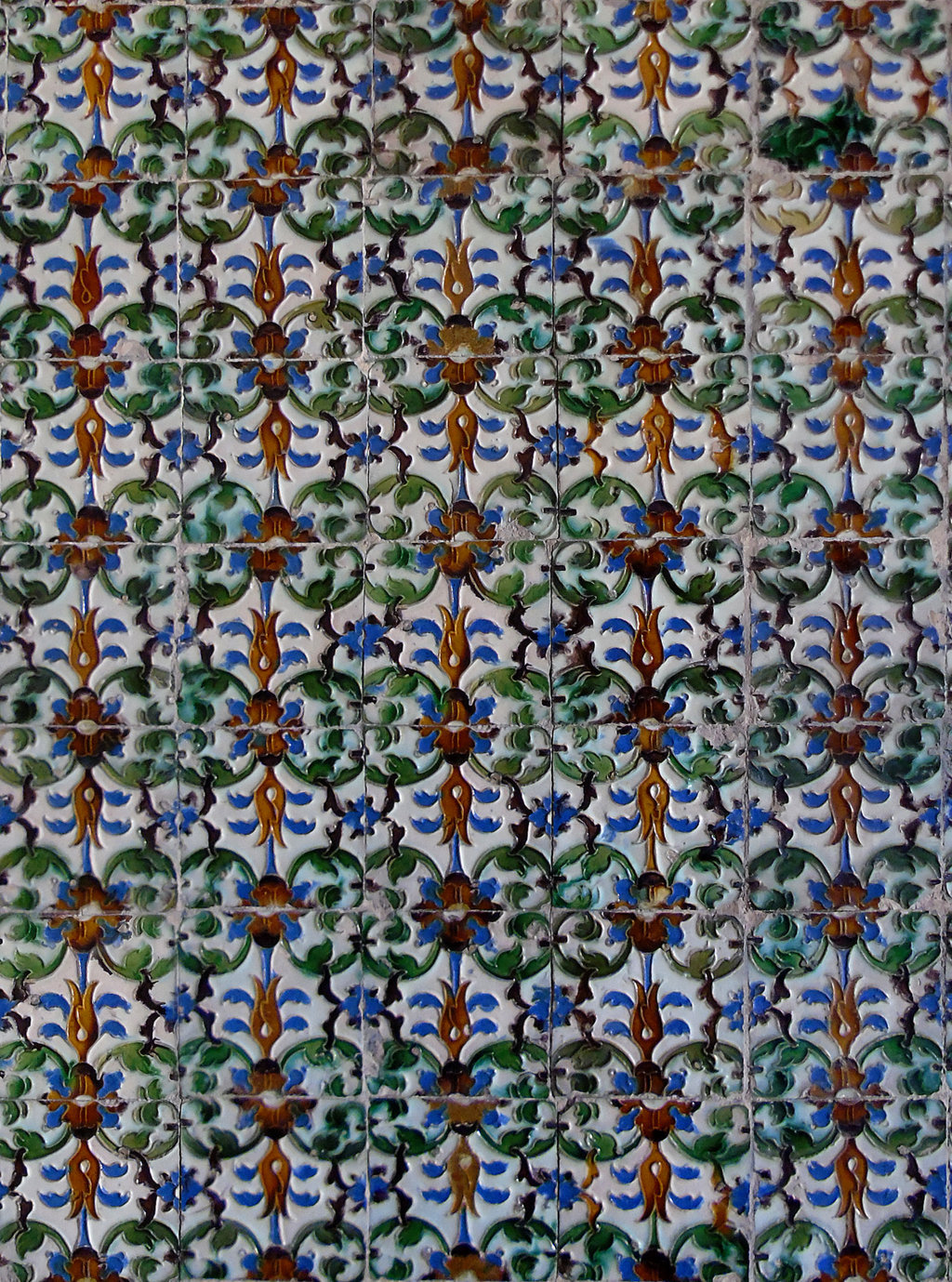02713. Zócalo. Paño de azulejos de arista. Modelo 045. Casa de Pilatos. Sevilla.