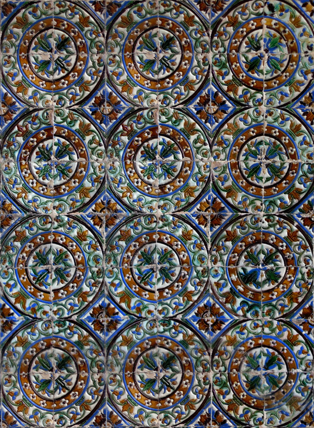 02721. Zócalo. Paño de azulejos de arista. Modelo 053. Casa de Pilatos. Sevilla.