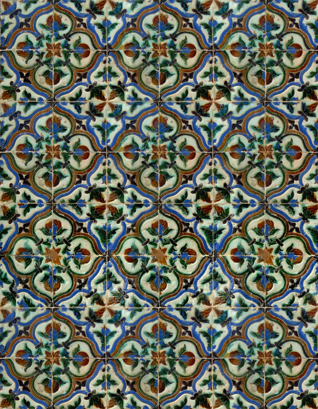 02734. Zócalo. Paño de azulejos de arista. Modelo 066. Casa de Pilatos. Sevilla.