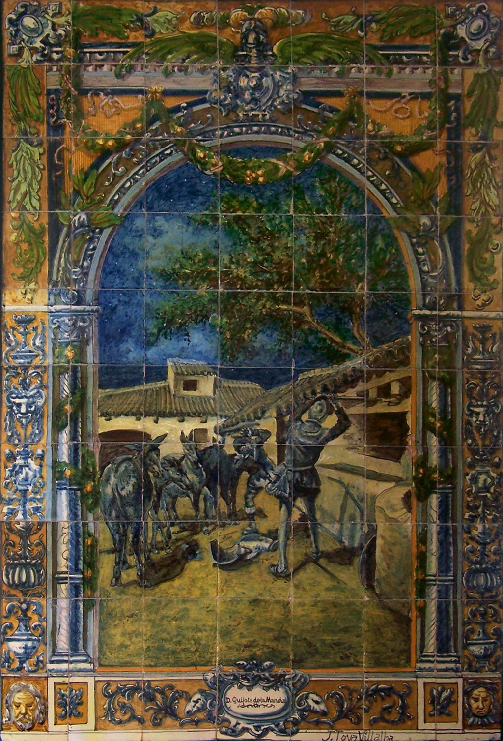 02764. Panel con escena del Quijote. Casa de Tova Villalba. Sevilla.