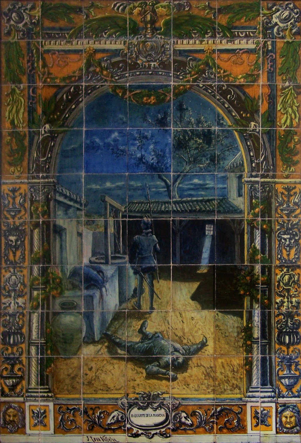 02766. Panel con escena del Quijote. Casa de Tova Villalba. Sevilla.