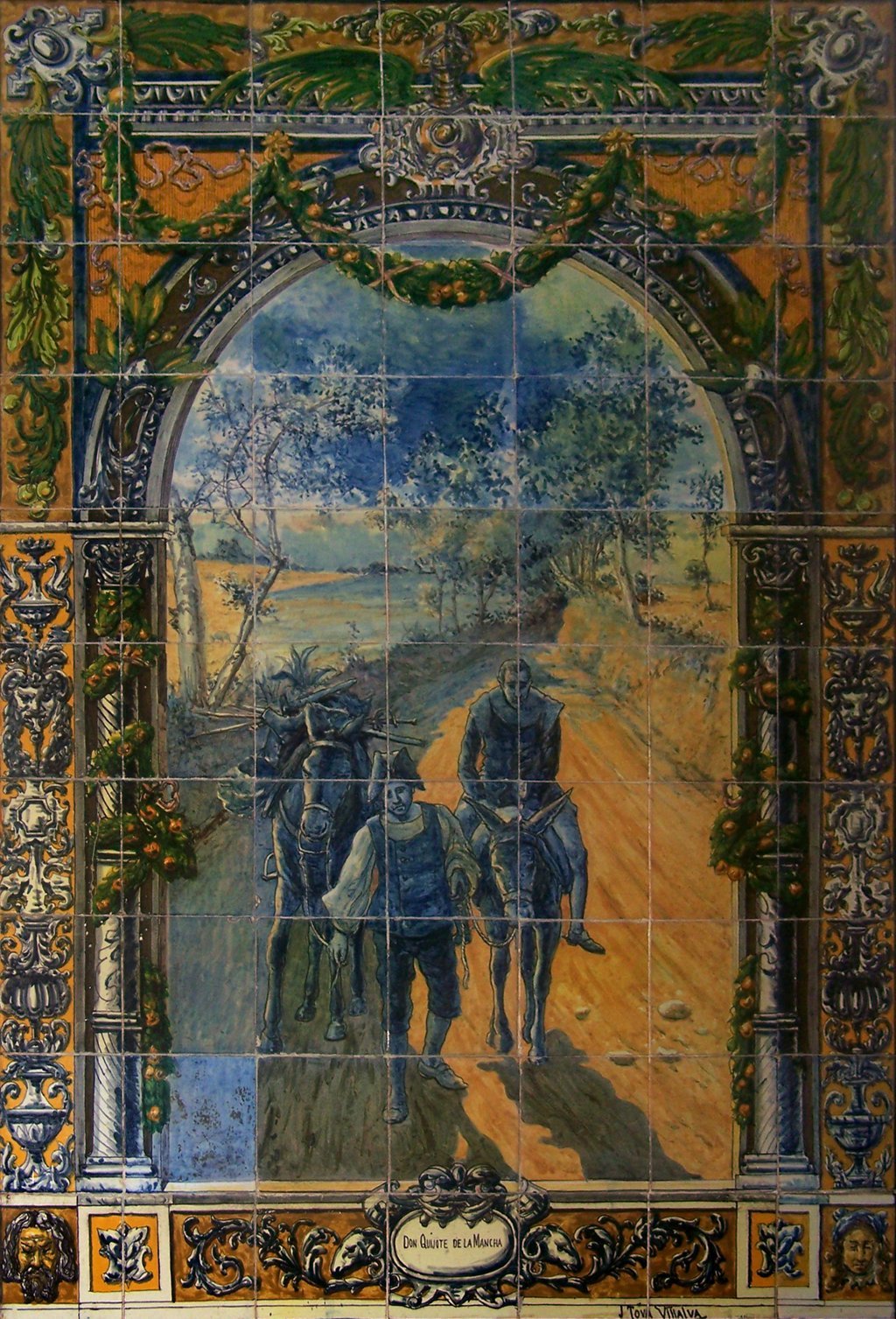02768. Panel con escena del Quijote. Casa de Tova Villalba. Sevilla.