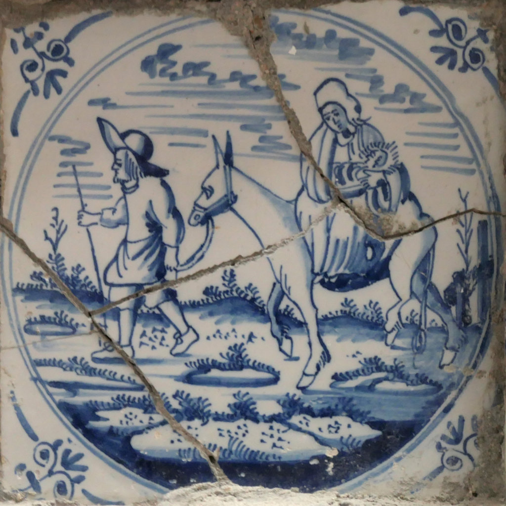 02777. Azulejo de tema bíblico. La Huida a Egipto. Sevilla.