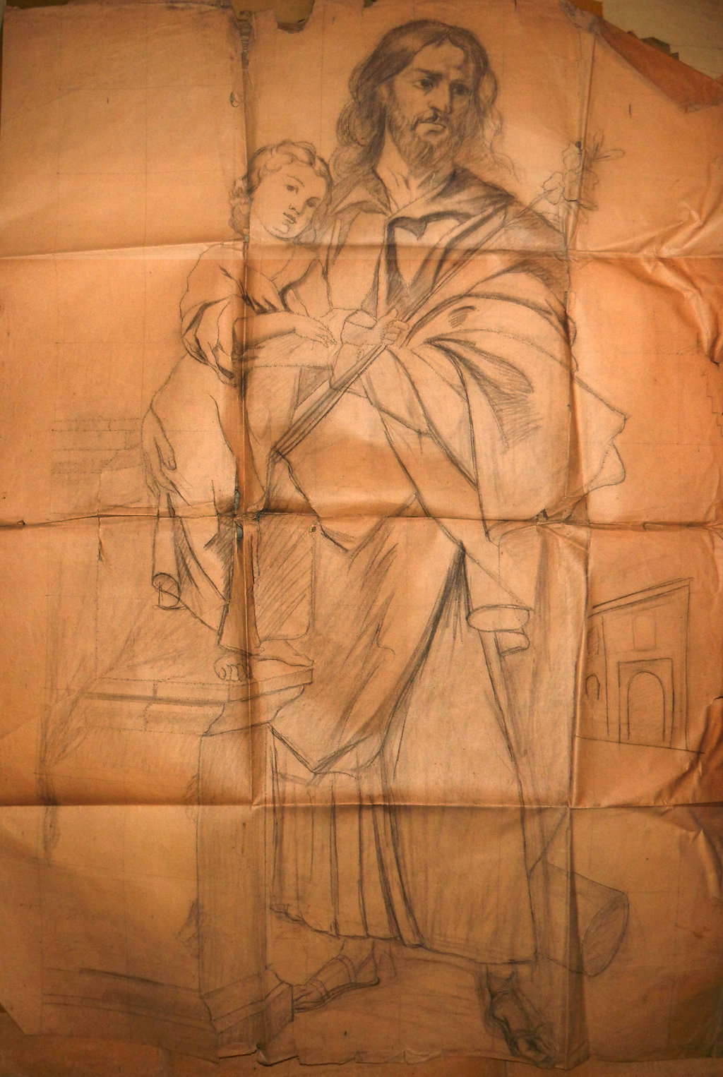 02786. Diseño. Boceto. San José y el Niño Jesús. Sevilla.
