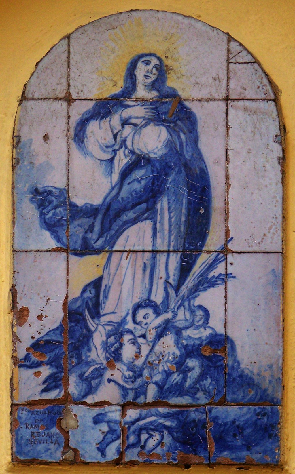 02844. Retablo cerámico. Inmaculada Concepción. Iglesia de San Juan de la Palma. Sevilla.