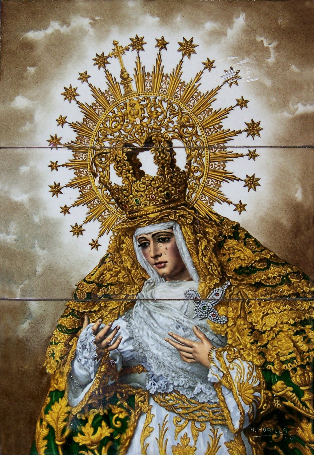 02825. Retablo cerámico. Virgen de la Esperanza de Triana. Sevilla.