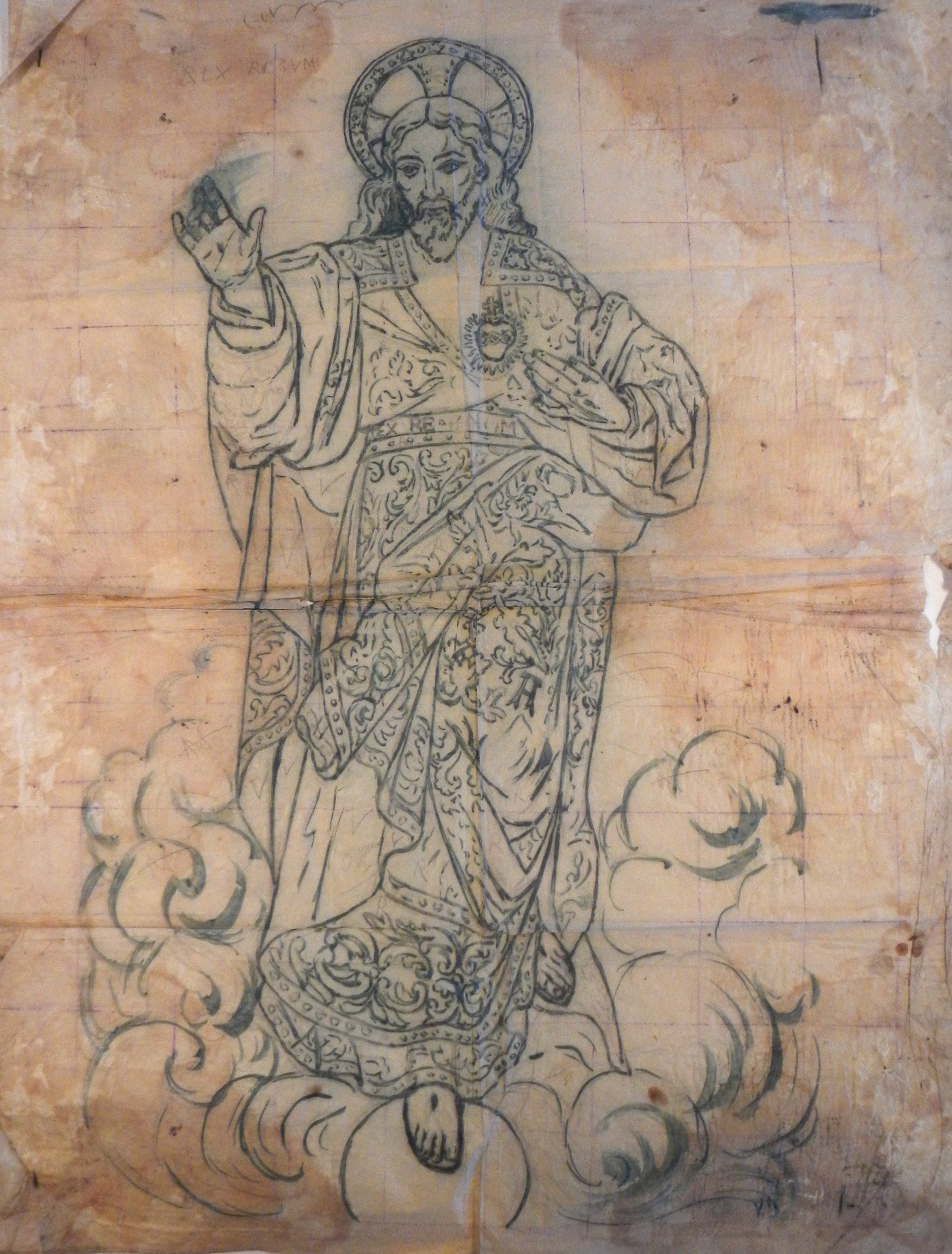 02826. Diseño. Boceto. Corazón de Jesús. Sevilla.