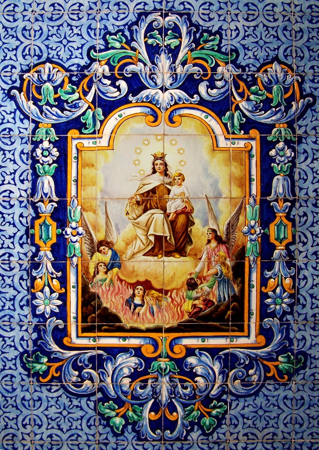 02947. Zócalo. Escena. Virgen del Carmen y Ánimas. Iglesia de San Gonzalo. Sevilla.