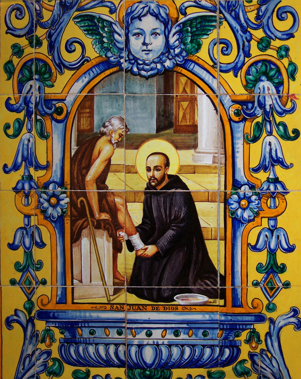 02962. Zócalo. Escena. San Juan de Dios. Iglesia de San Gonzalo. Sevilla.