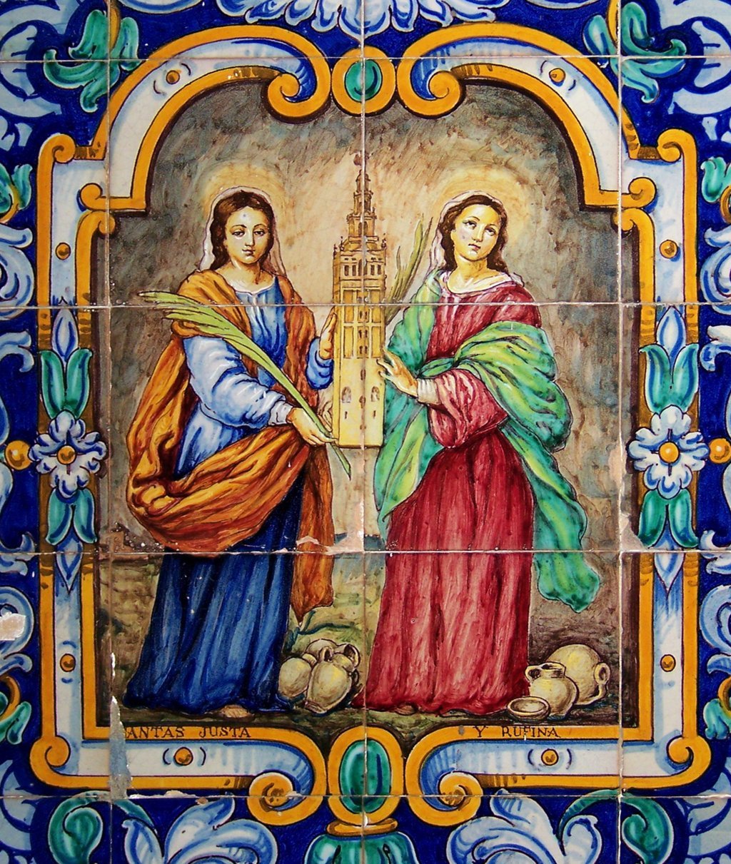 02966. Zócalo. Escena. Santas Justa y Rufina. Iglesia de San Gonzalo. Sevilla.