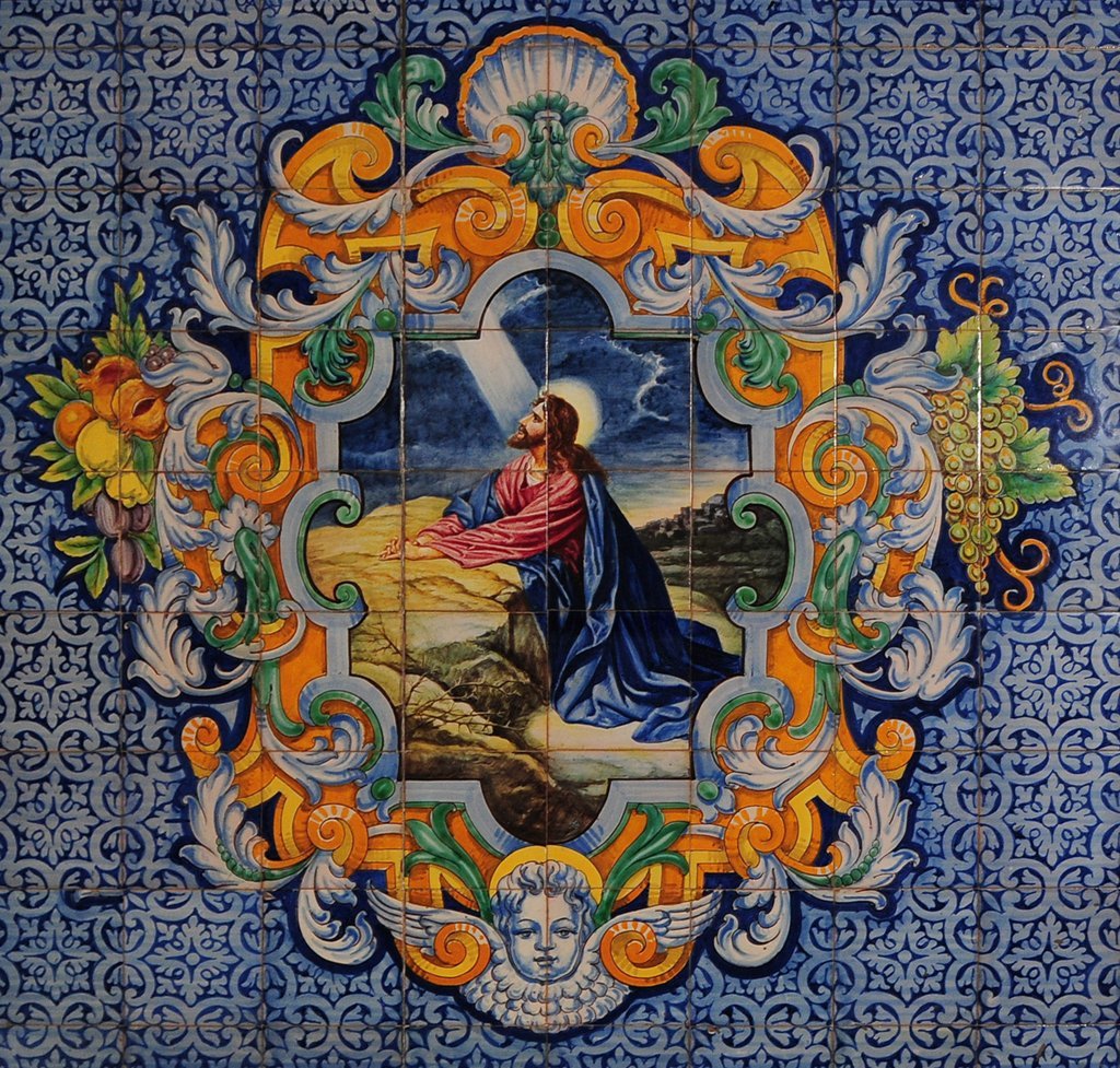 02975. Zócalo. Escena. Oración en el Huerto de los Olivos. Iglesia de San Gonzalo. Sevilla.