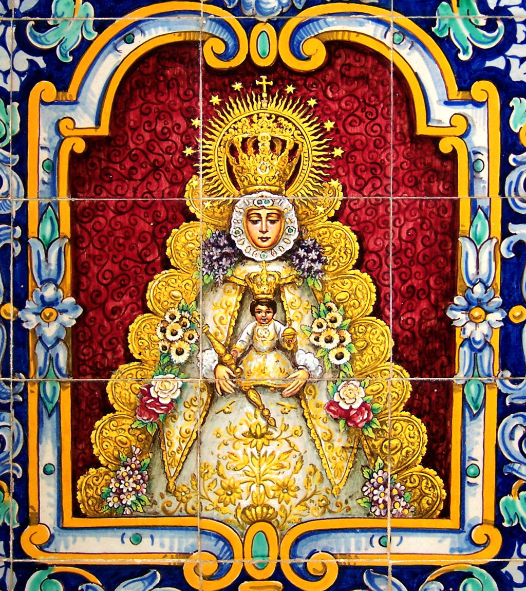 02982. Zócalo. Escena. Virgen del Rocío. Iglesia de San Gonzalo. Sevilla.