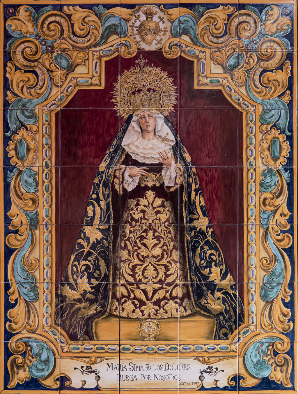 03017. Retablo cerámico. Virgen de los Dolores. Sevilla.