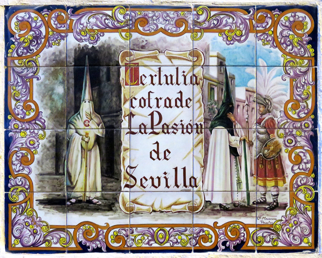 03109. Panel publicitario. Tertulia cofrade La Pasión de Sevilla. Sevilla. (Desaparecido)