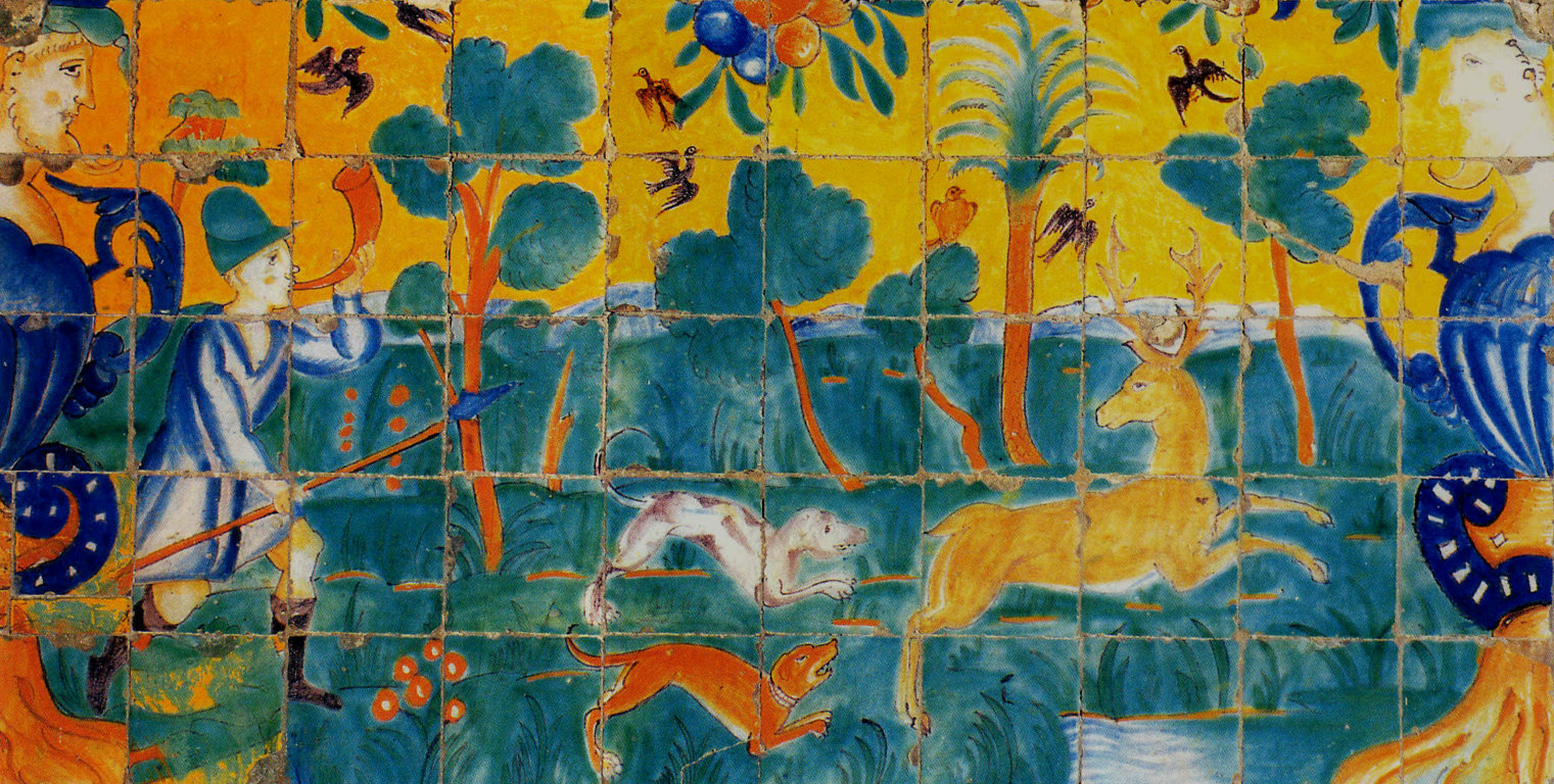 03114. Panel de azulejos con escena de cacería. Museo de Bellas Artes. Sevilla.
