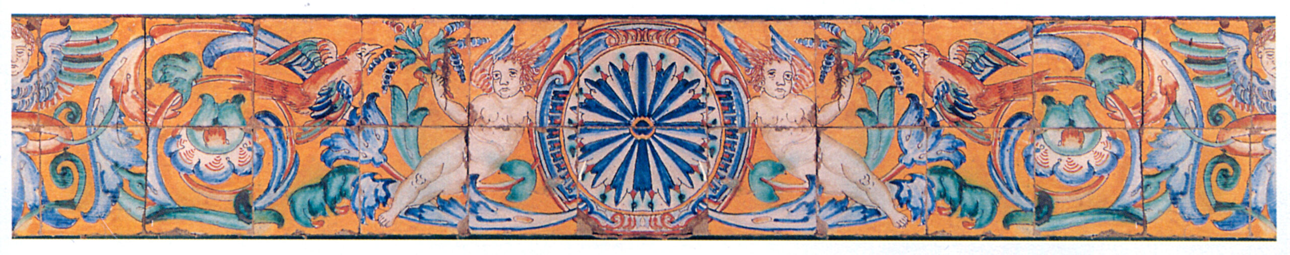 03117. Friso de roleos y cartela circular sostenida por ángeles. Museo de Bellas Artes. Sevilla.