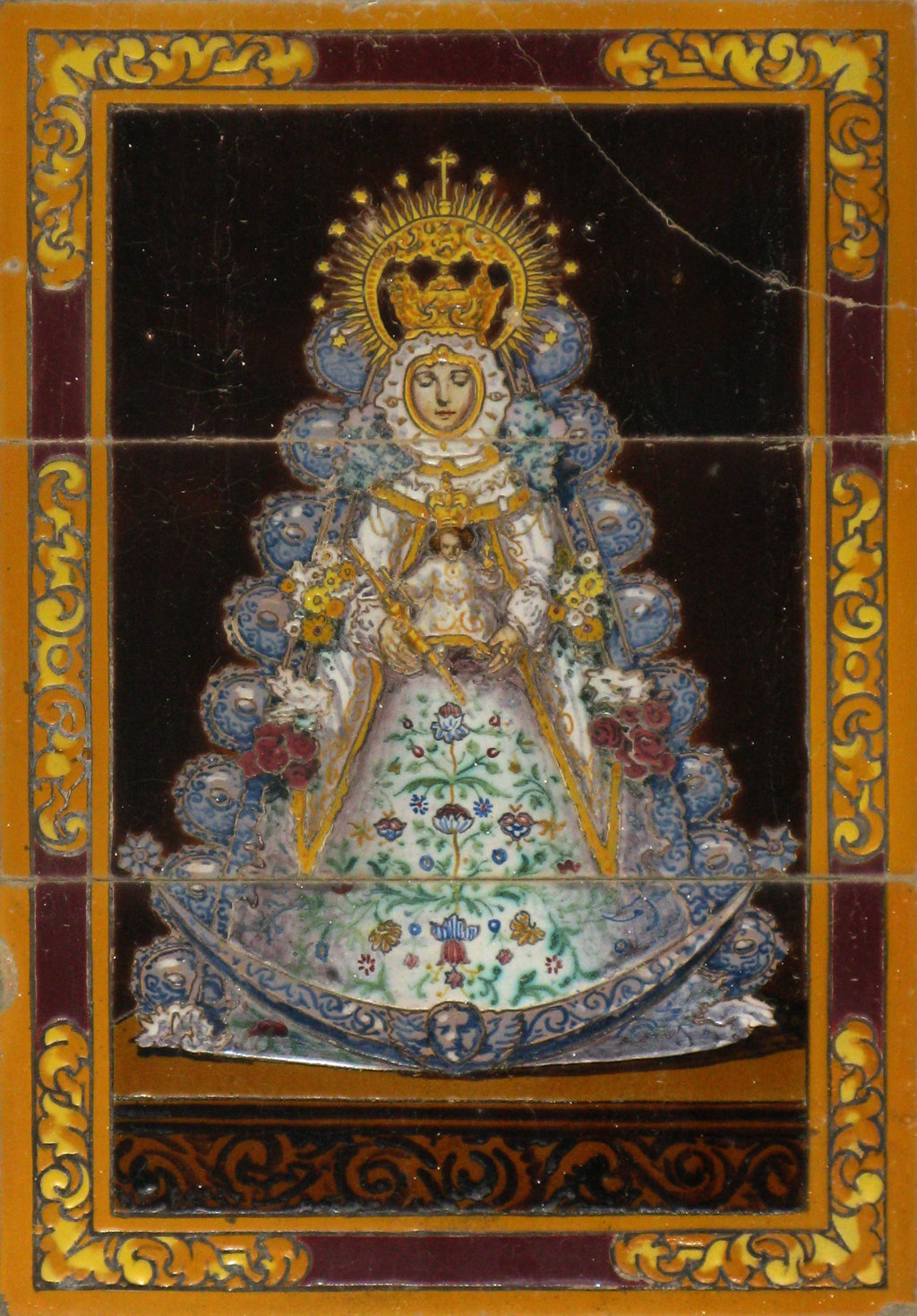 03136. Retablo cerámico. Virgen del Rocío. Aldea del Rocío. Almonte. Huelva.