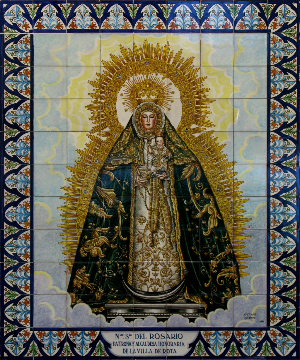 03184. Retablo cerámico. Virgen del Rosario. Aldea del Rocío. Almonte. Huelva.
