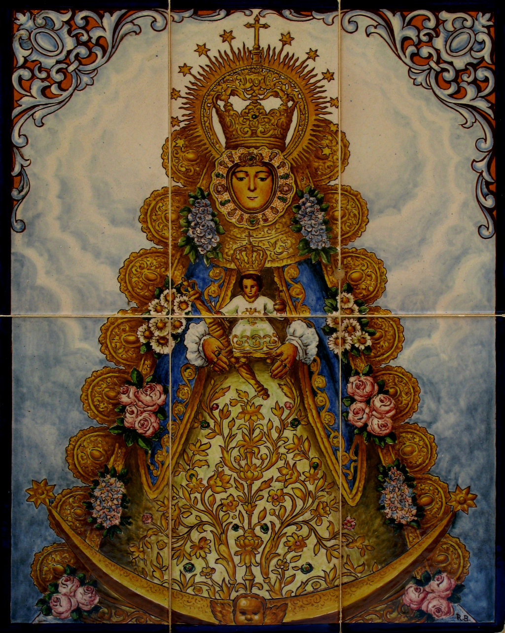 03219. Retablo cerámico. Virgen del Rocío. Aldea del Rocío. Almonte. Huelva.