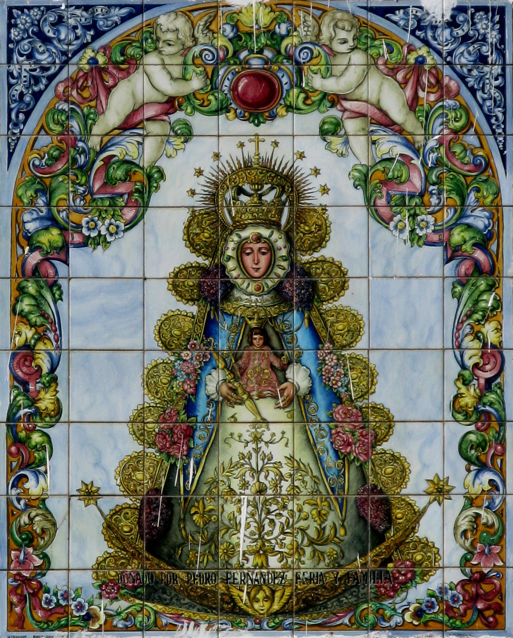 03220. Retablo cerámico. Virgen del Rocío. Aldea del Rocío. Almonte. Huelva.
