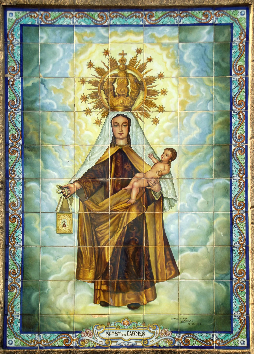 03265. Retablo cerámico. Virgen del Carmen. Asturianos. Zamora.