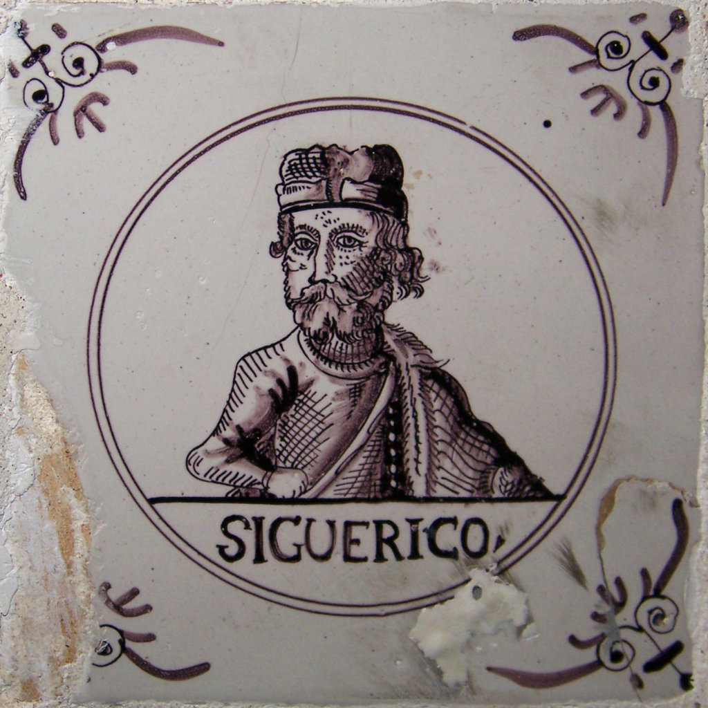 03280. Azulejos de personajes. Reyes godos. Sigerico (Siguerico). Capilla del Nazareno de Santa María. Cádiz