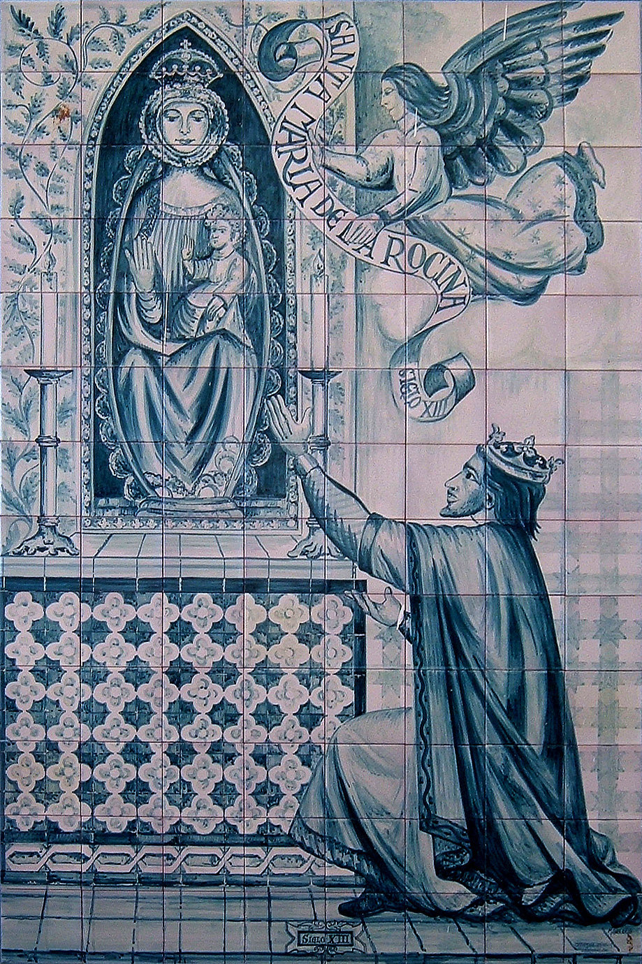 03303. Retablo cerámico. Virgen del Rocío. Aldea del Rocío. Almonte. Huelva.