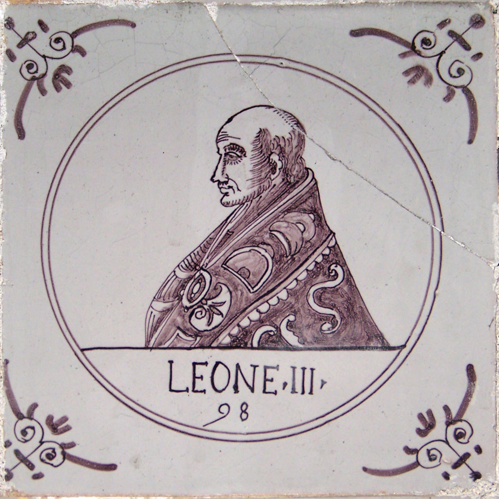 03337. Azulejos de personajes. Papas. San León III. (Leone III). Capilla del Nazareno de Santa María. Cádiz