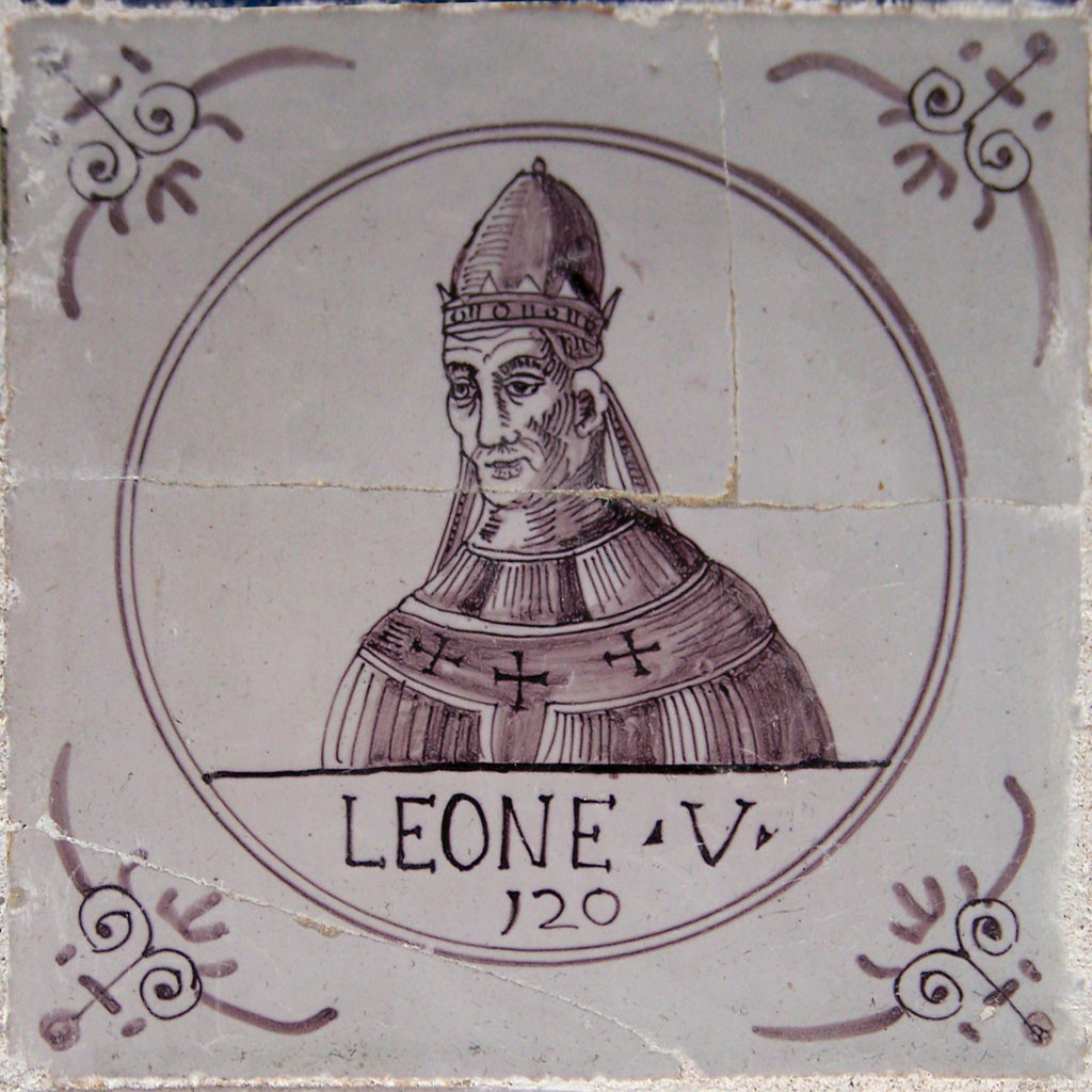 03340. Azulejos de personajes. Papas. León V (Leone V). Capilla del Nazareno de Santa María. Cádiz