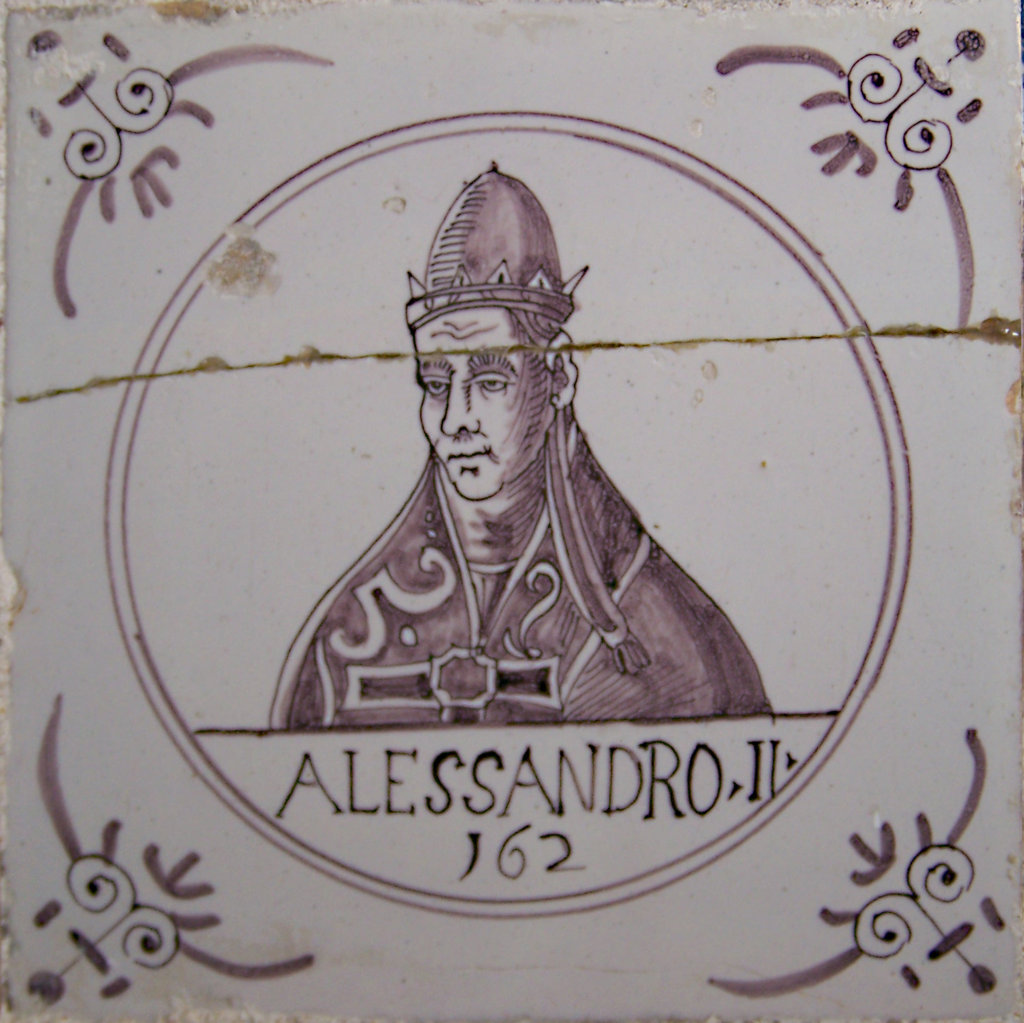 03357. Azulejos de personajes. Papas. Alejandro II (Alessandro II). Capilla del Nazareno de Santa María. Cádiz