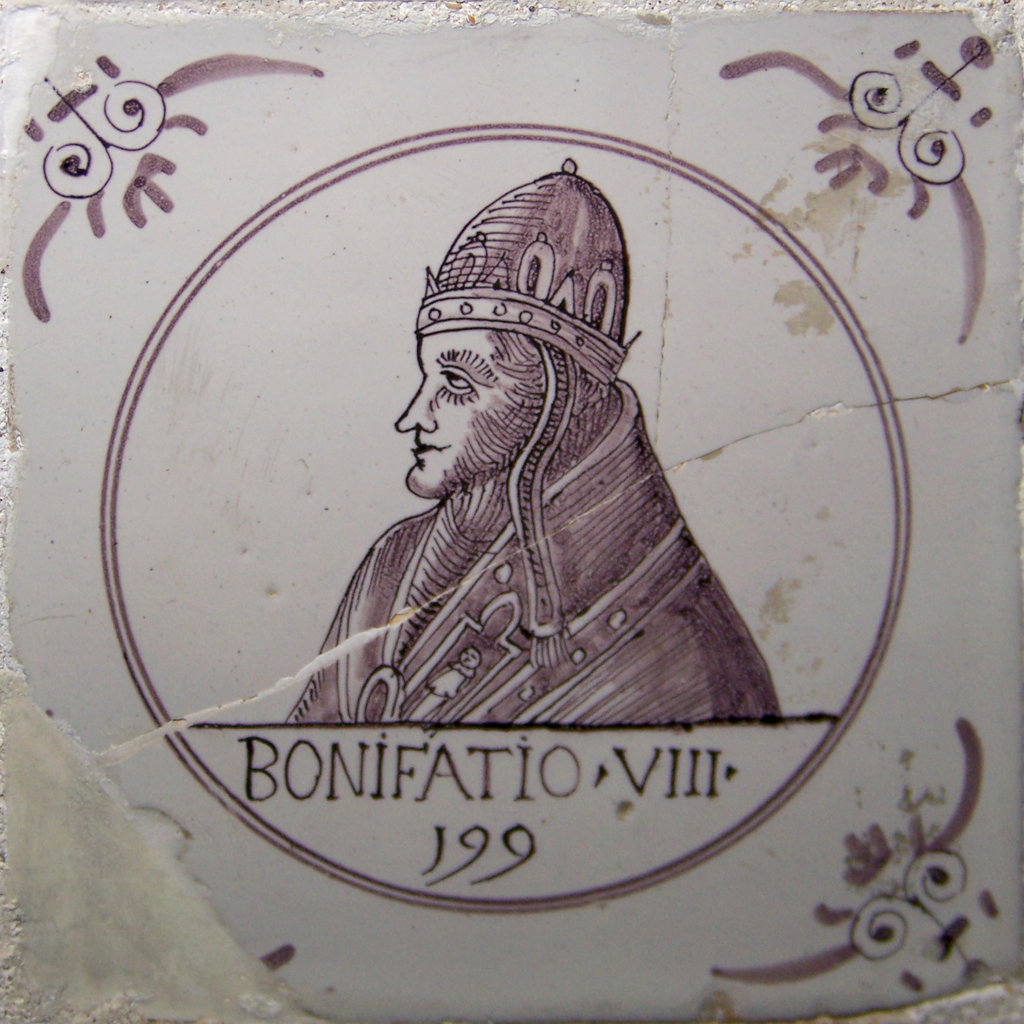 03382. Azulejos de personajes. Papas. Bonifacio VIII (Bonifatio VIII). Capilla del Nazareno de Santa María. Cádiz.