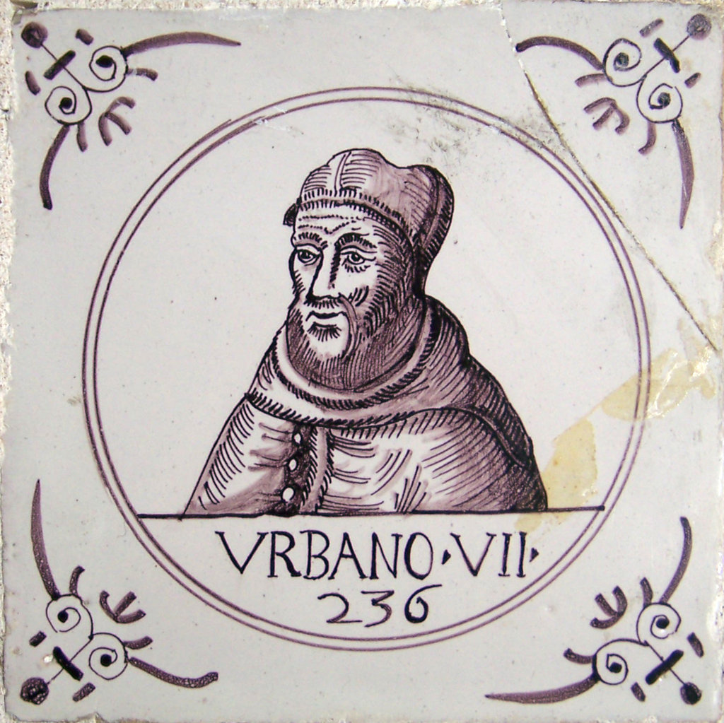 03385. Azulejos de personajes. Papas. Urbano VII. Capilla del Nazareno de Santa María. Cádiz.