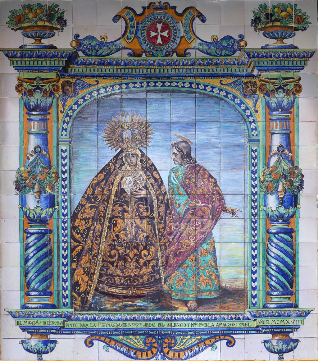 03388. Retablo cerámico. Virgen de la Amargura. Iglesia de San Juan de la Palma. Sevilla.
