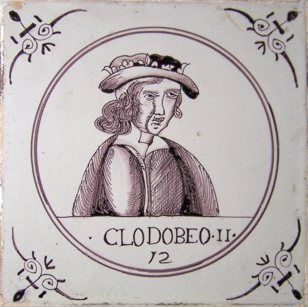 03407. Azulejos de personajes. Reyes de Francia. Clodoveo II (Clodobeo II). Capilla del Nazareno de Santa María. Cádiz.