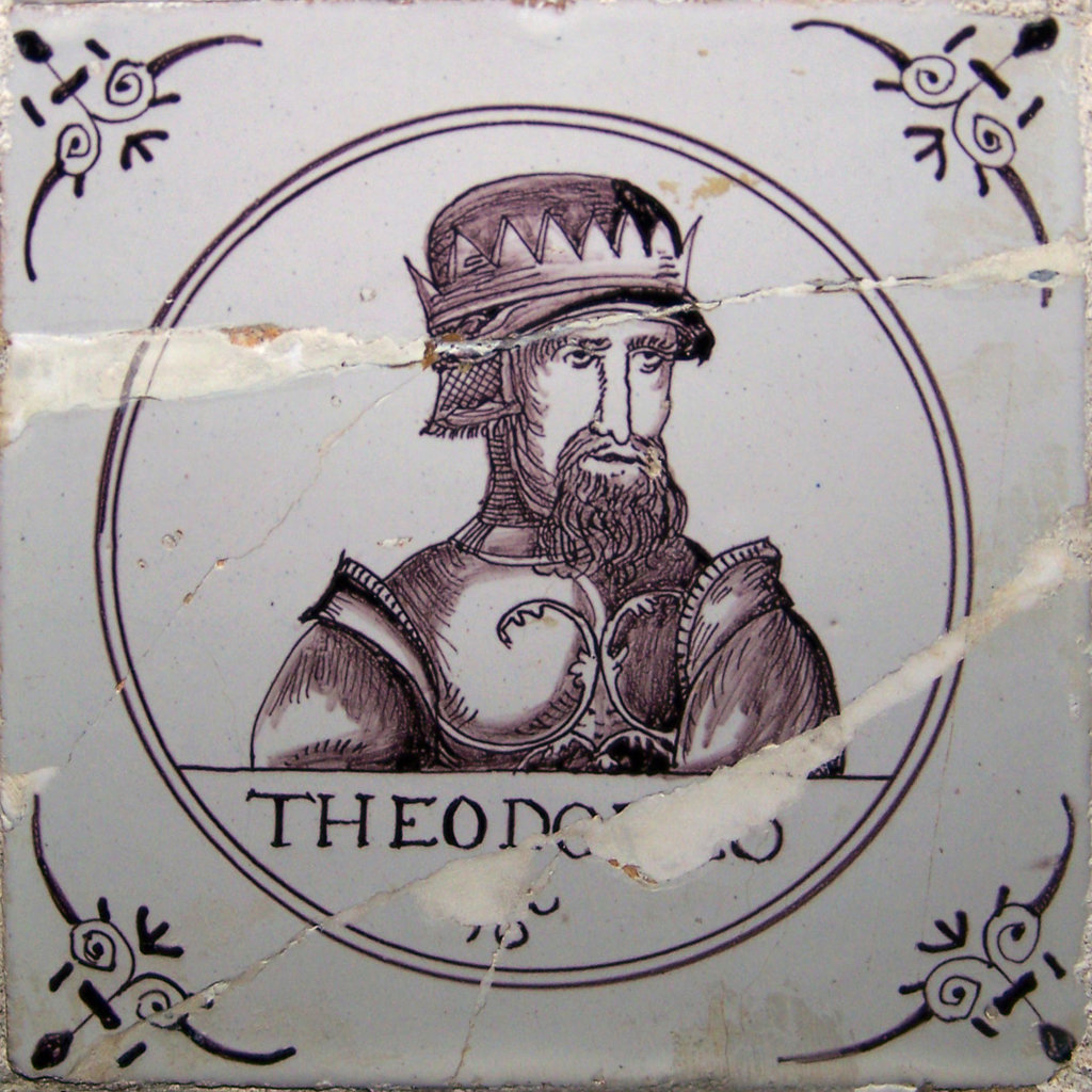 03408. Azulejos de personajes. Reyes de Francia. Teodorico (Theodorico). Capilla del Nazareno de Santa María. Cádiz.