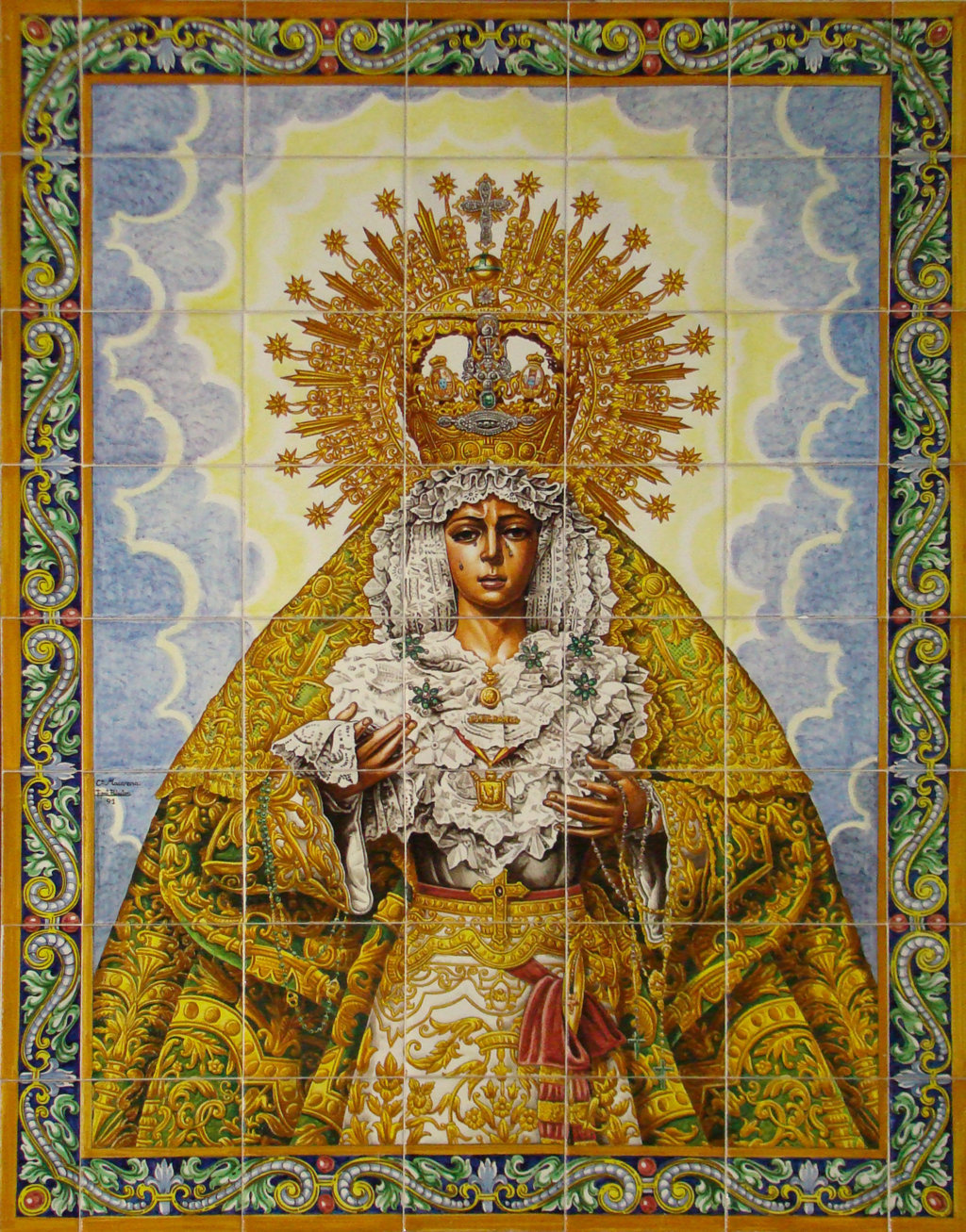 04798. Retablo cerámico. Virgen de la Esperanza Macarena. Sevilla.