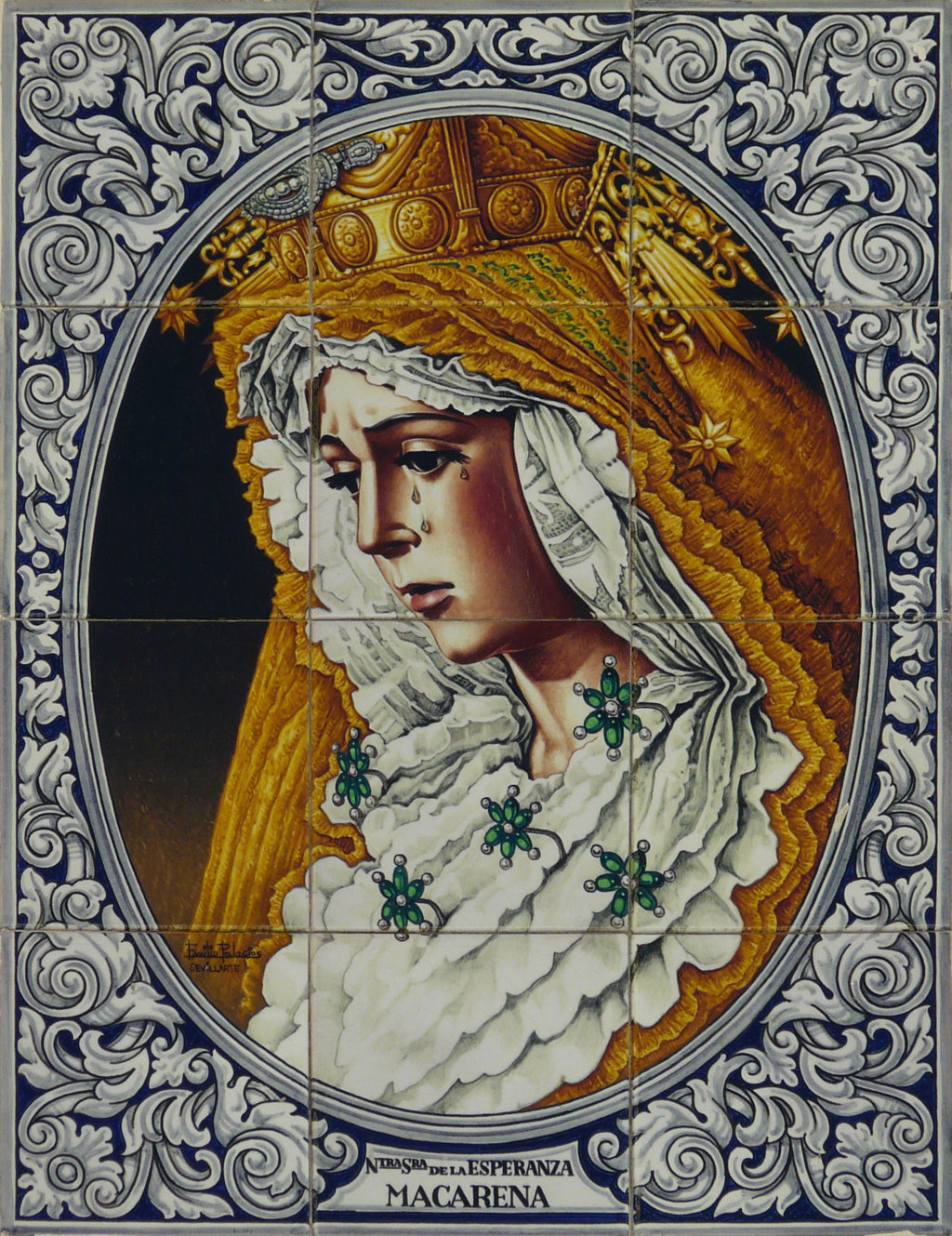 04810. Retablo cerámico. Virgen de la Esperanza Macarena. Sevilla.