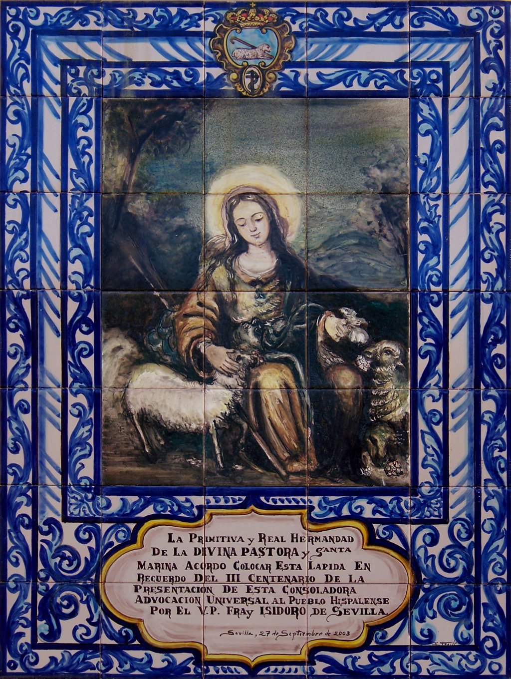 04812. Retablo cerámico. Divina Pastora de las Almas. Sevilla.